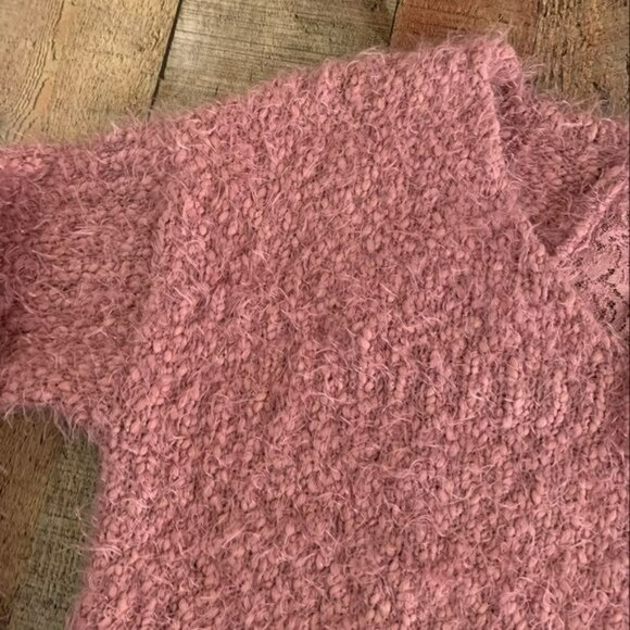 Knox rose women soft eyelash knit long sleeve sweater with lace back detail -M - Picture 9 of 11